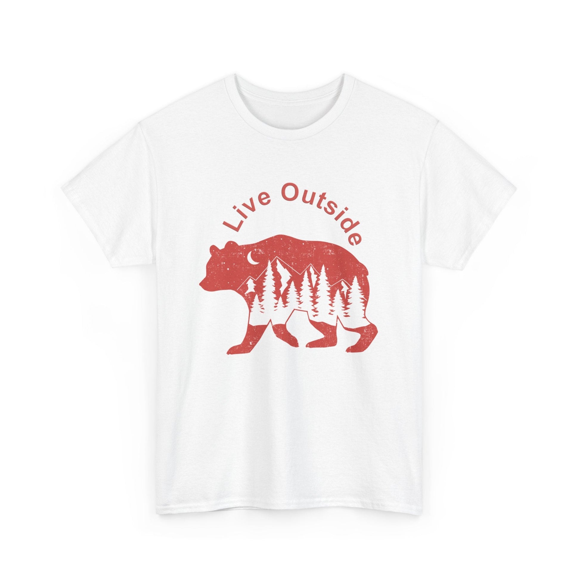Live Outside Bear Unisex Heavy Cotton Tee - Busy Bee Bazaar