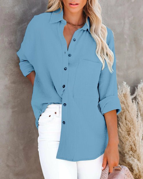 Long Sleeve Casual Linen Cotton Women Blouse - Busy Bee Bazaar