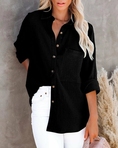 Long Sleeve Casual Linen Cotton Women Blouse - Busy Bee Bazaar