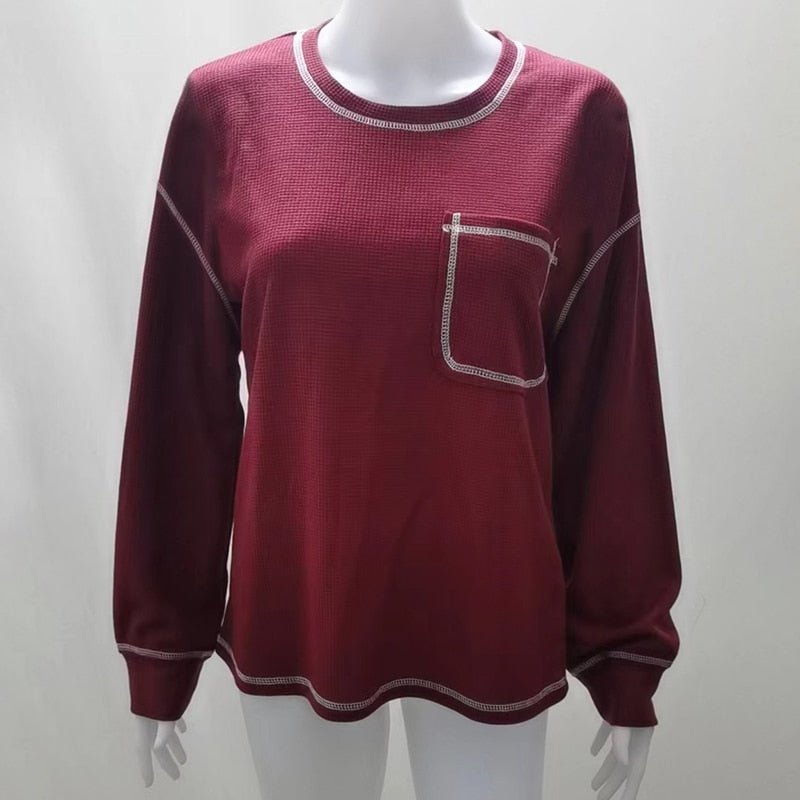 Loose Causal All-match Knitted Blouse - Busy Bee Bazaar