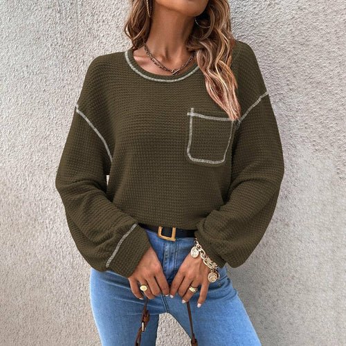 Loose Causal All-match Knitted Blouse - Busy Bee Bazaar
