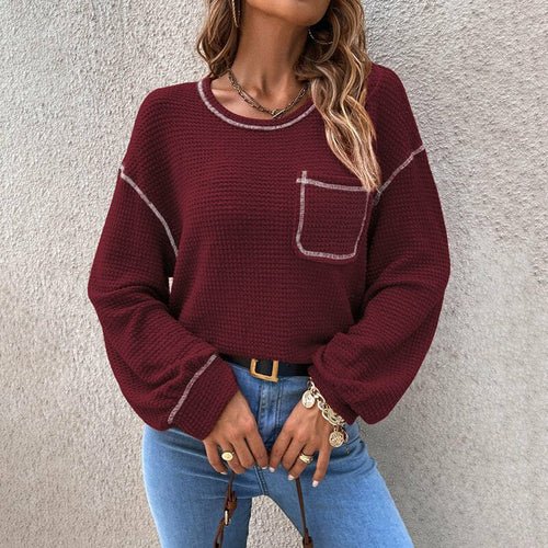 Loose Causal All-match Knitted Blouse - Busy Bee Bazaar