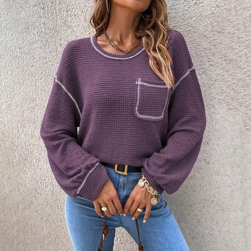 Loose Causal All-match Knitted Blouse - Busy Bee Bazaar
