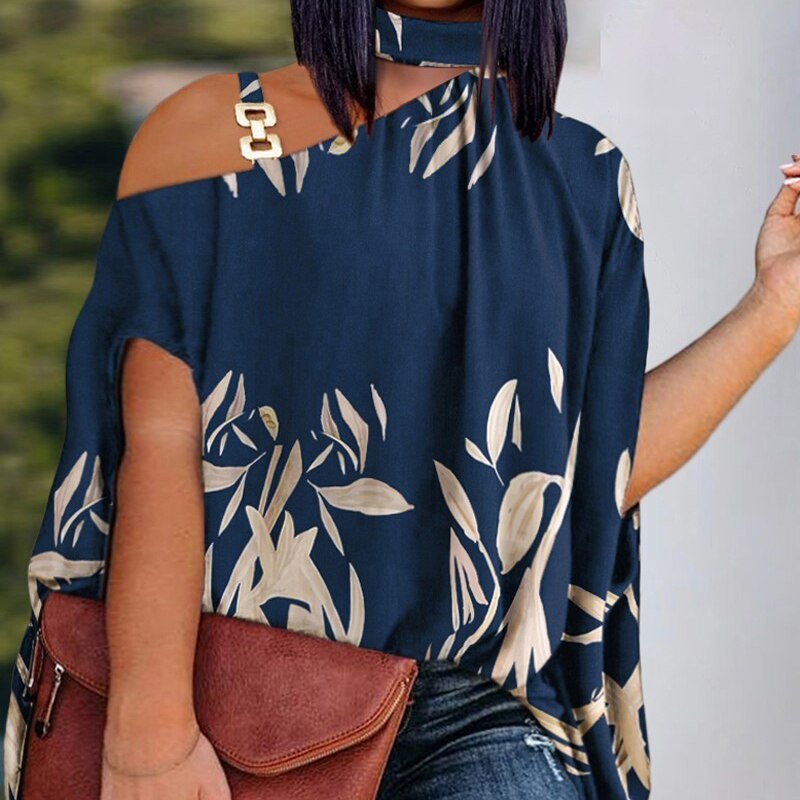 Loose Hollow Out Halter Short Batwing Sleeve Top Blouses Streetwear - Busy Bee Bazaar