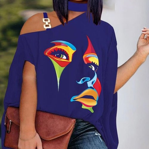 Loose Hollow Out Halter Short Batwing Sleeve Top Blouses Streetwear - Busy Bee Bazaar