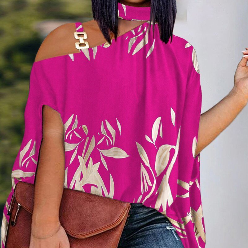 Loose Hollow Out Halter Short Batwing Sleeve Top Blouses Streetwear - Busy Bee Bazaar