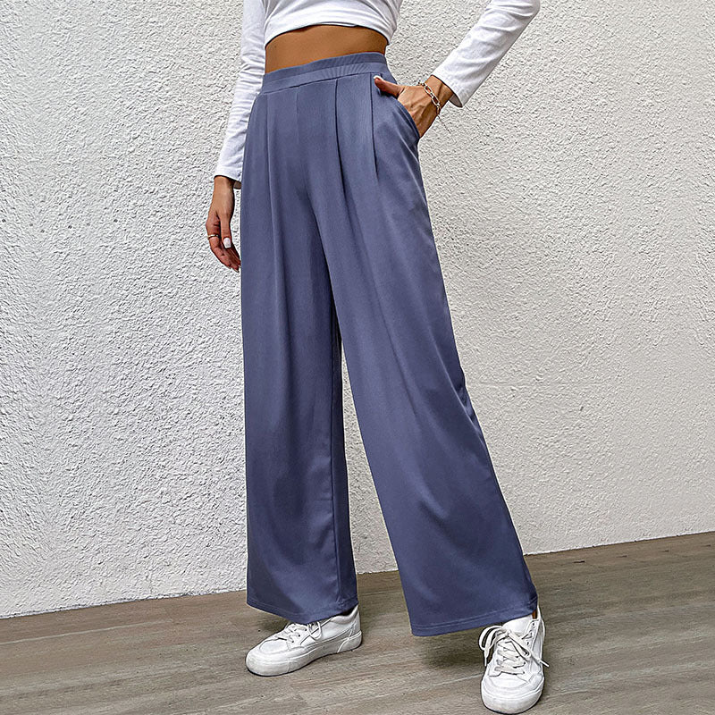 Pleated Casual Wide-Leg Pants - Busy Bee Bazaar