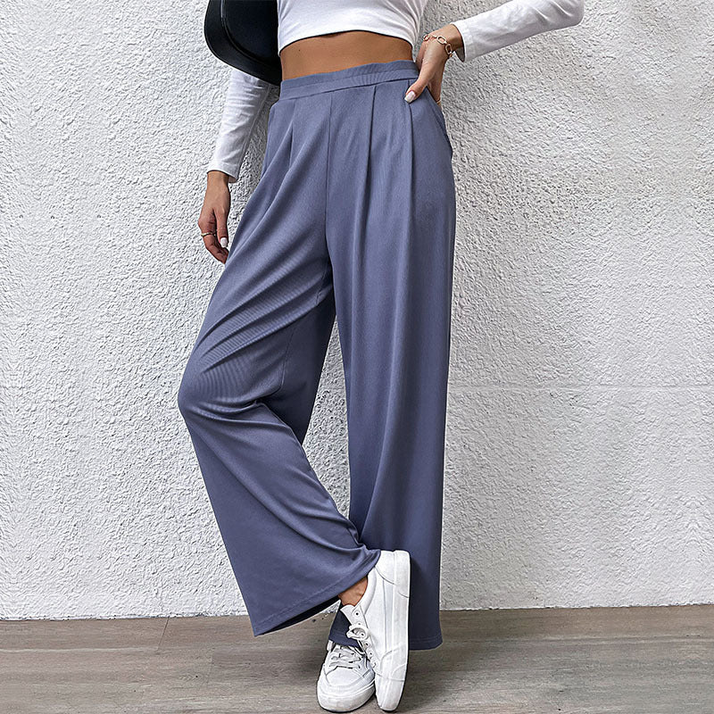 Pleated Casual Wide-Leg Pants - Busy Bee Bazaar