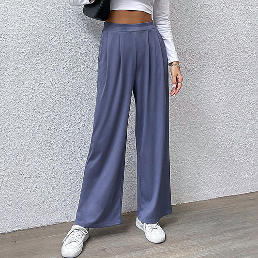Pleated Casual Wide-Leg Pants - Busy Bee Bazaar