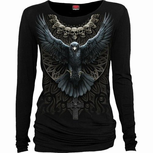 RAVEN SKULL - Baggy Top Black - Busy Bee Bazaar