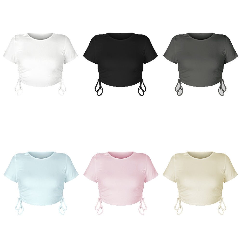 Sexy Crop Top with Drawstring Tie - Busy Bee Bazaar
