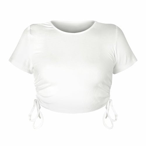 Sexy Crop Top with Drawstring Tie - Busy Bee Bazaar