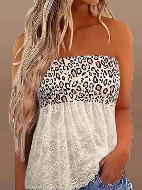 Sexy Leopard Patchwork Summer Blouse - Busy Bee Bazaar