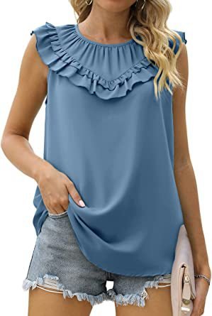 Sleeveless Chiffon Blouse with Elegant Pleats - Busy Bee Bazaar