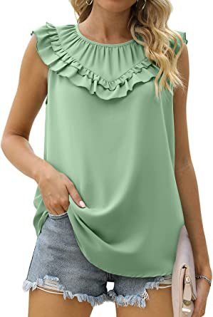 Sleeveless Chiffon Blouse with Elegant Pleats - Busy Bee Bazaar