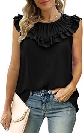 Sleeveless Chiffon Blouse with Elegant Pleats - Busy Bee Bazaar