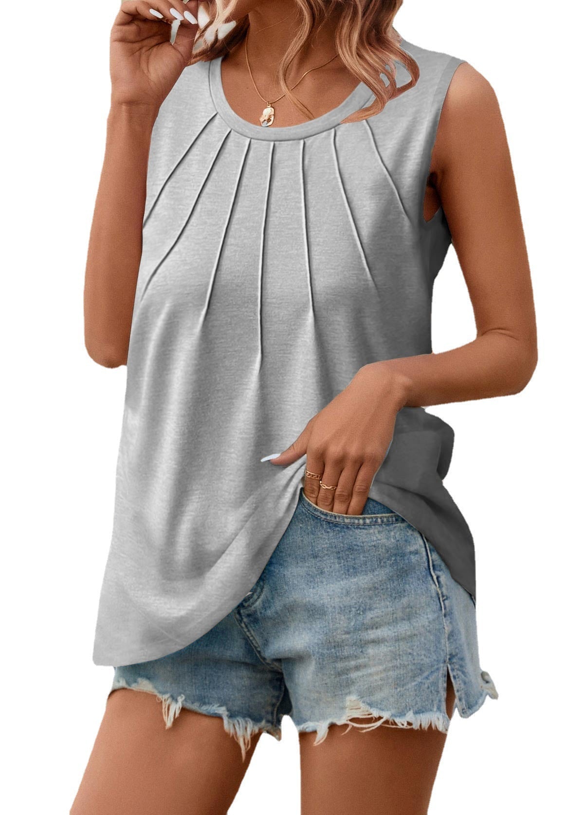 Sleeveless tank top casual - Busy Bee Bazaar
