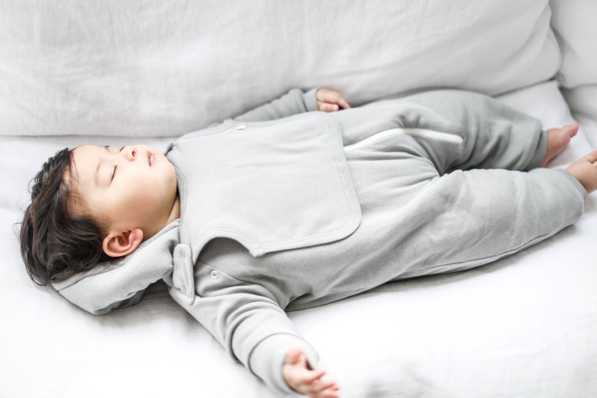 Smart Cuddly Jumpsuit + Bib - Gray - Busy Bee Bazaar