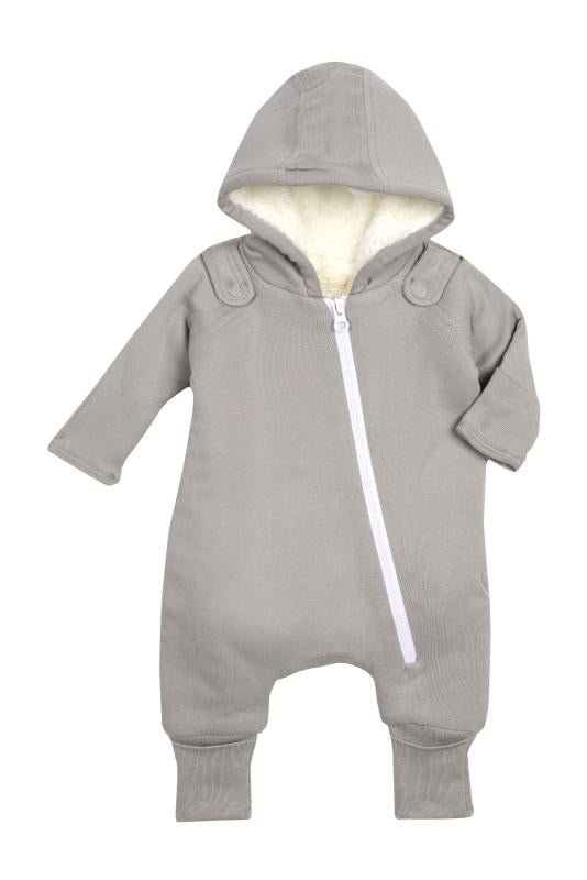Smart Cuddly Jumpsuit + Bib - Gray - Busy Bee Bazaar