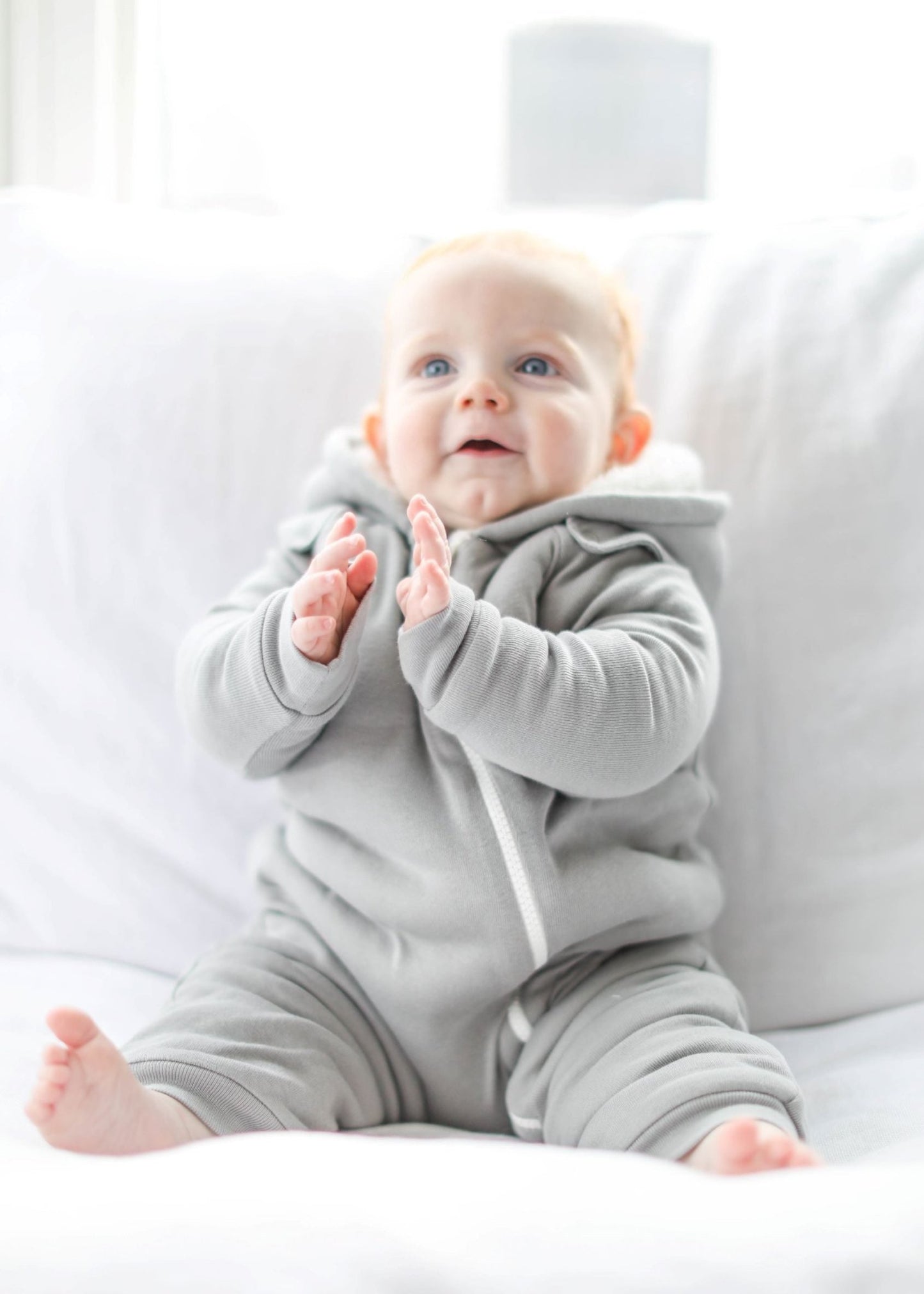 Smart Cuddly Jumpsuit + Bib - Gray - Busy Bee Bazaar