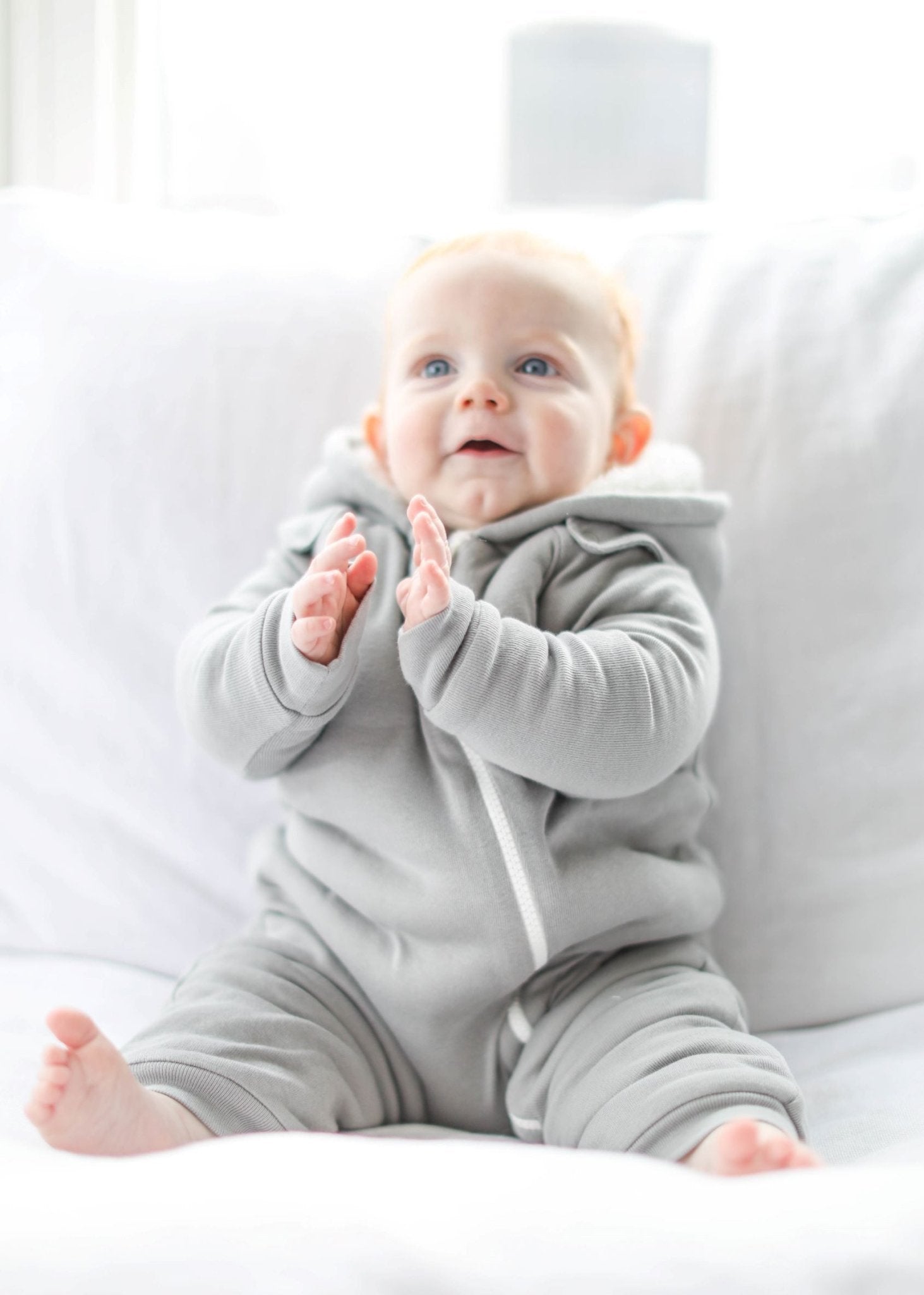 Smart Cuddly Jumpsuit + Bib - Gray - Busy Bee Bazaar