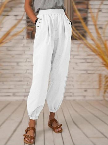 Solid Color Pocket Long Pant - Busy Bee Bazaar