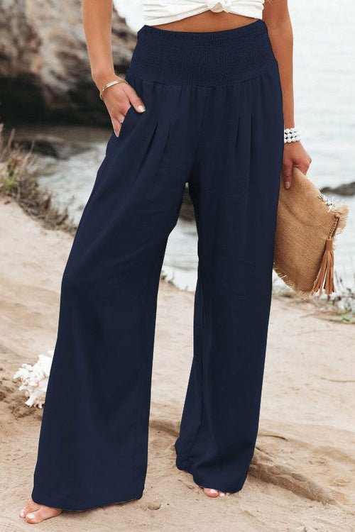 Summer for Pants Office Lady Cotton Linen Pockets Solid Loose Casual - Busy Bee Bazaar
