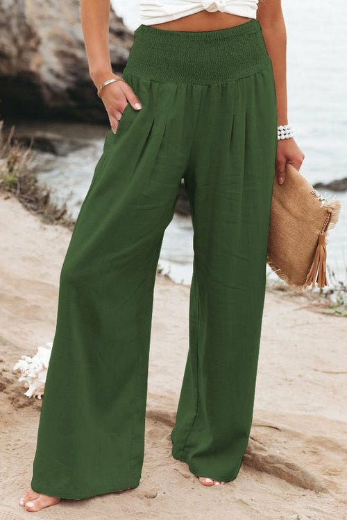 Summer for Pants Office Lady Cotton Linen Pockets Solid Loose Casual - Busy Bee Bazaar