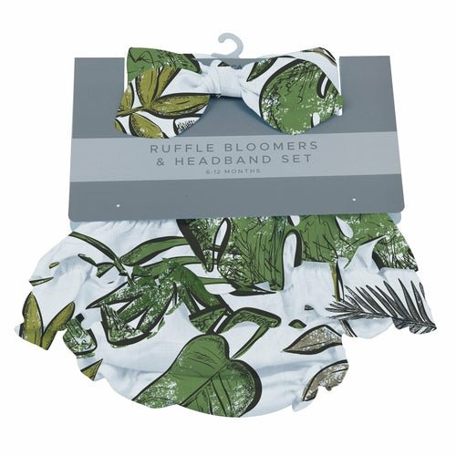 Tropical Forest Ruffle Bloomers and Headband Set - Busy Bee Bazaar