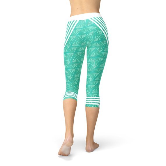 Turquoise Sports Capri Leggings - Busy Bee Bazaar