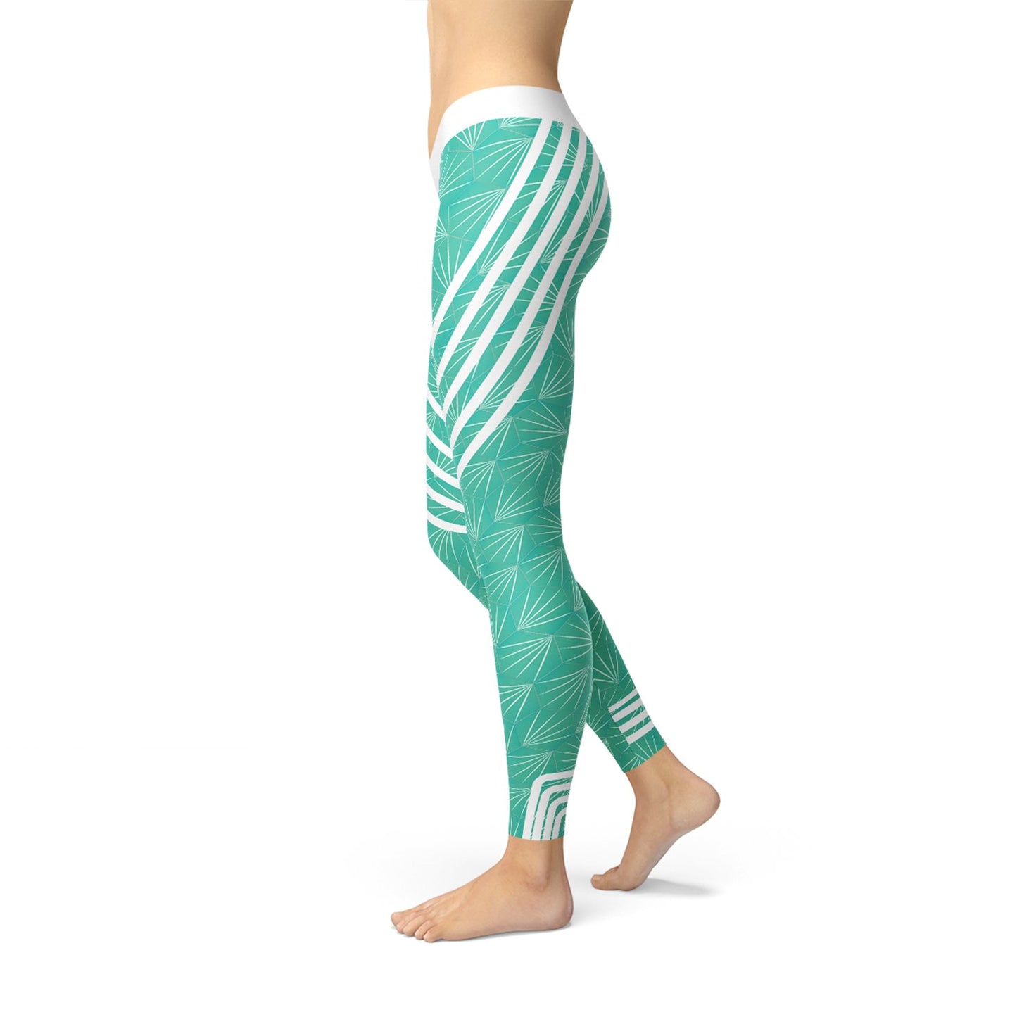 Turquoise Sports Leggings - Busy Bee Bazaar