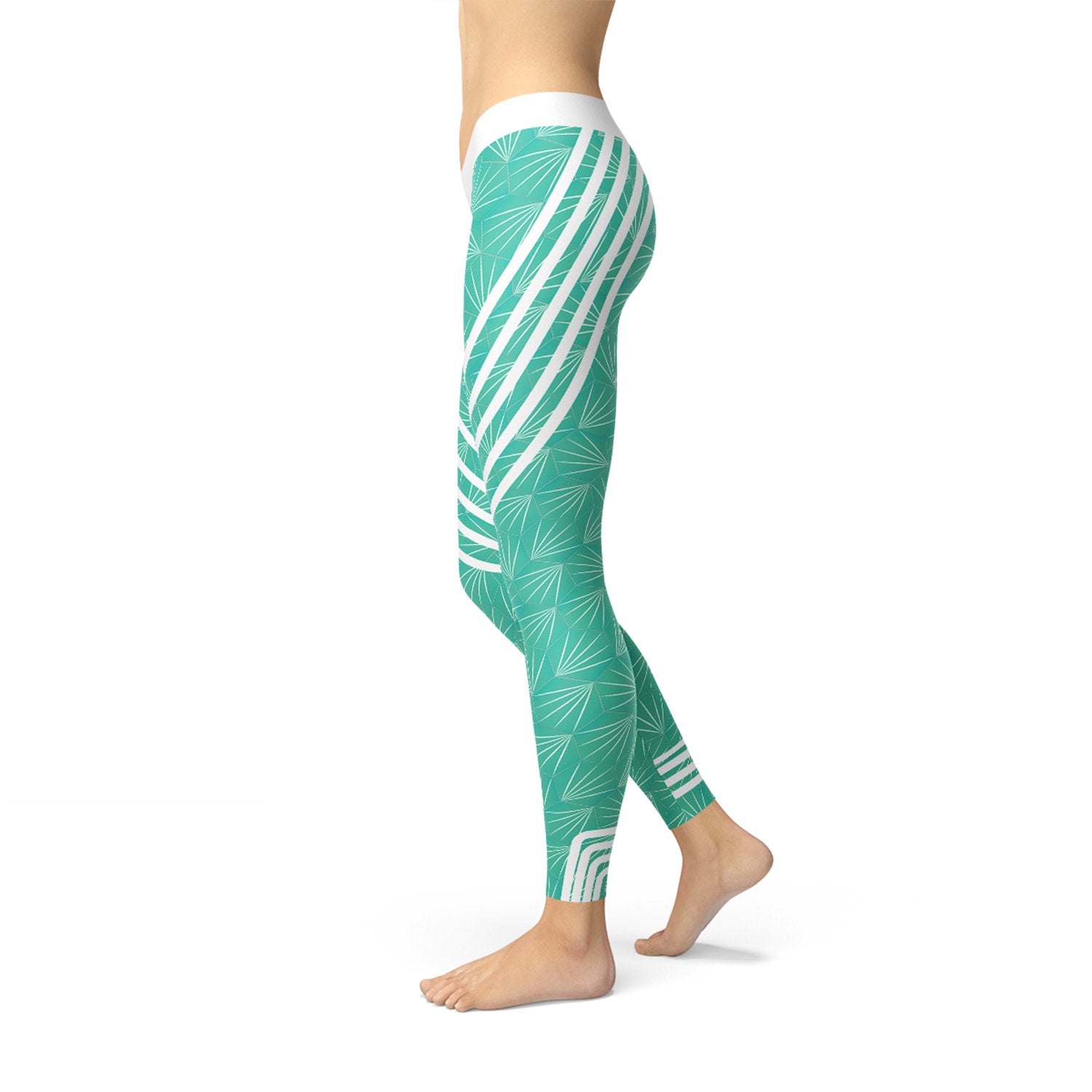 Turquoise Sports Leggings - Busy Bee Bazaar