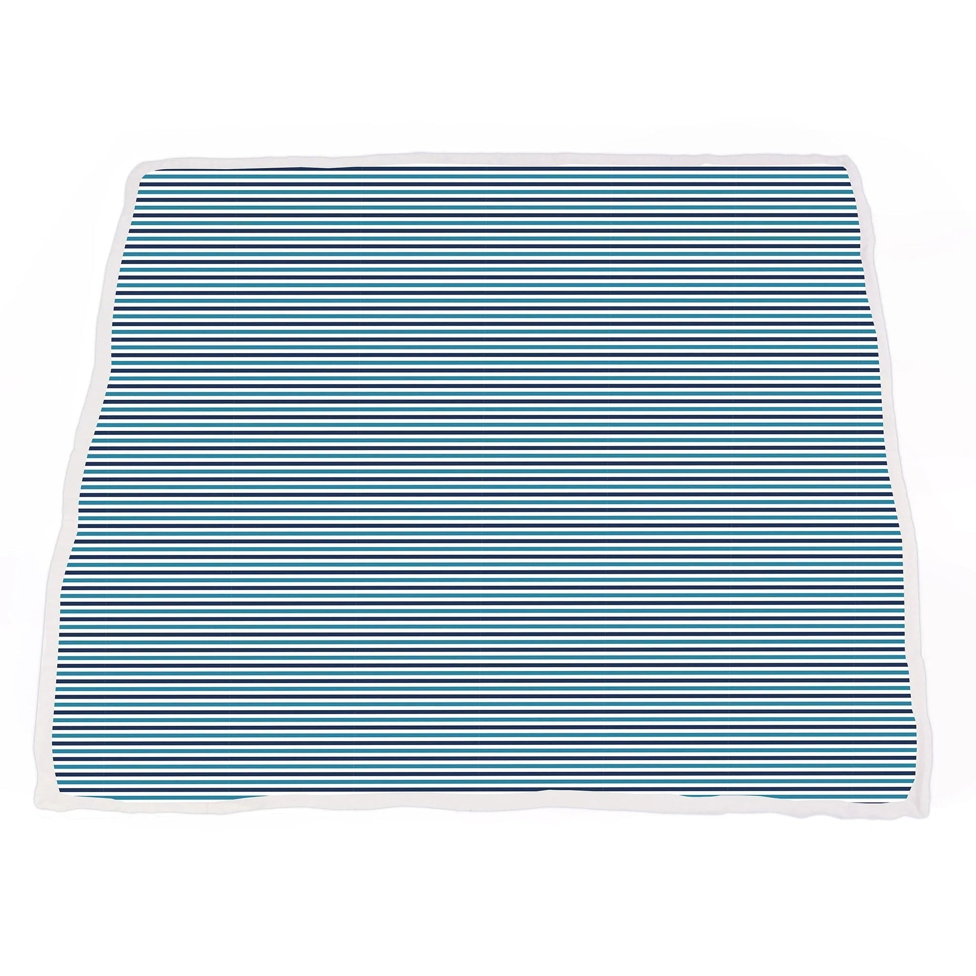 Vintage Steam Trains and Blue Stripe Bamboo Muslin Newcastle Blanket - Busy Bee Bazaar