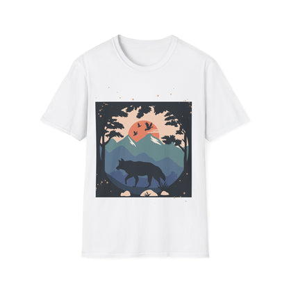 Wolf illustration Unisex Softstyle T-Shirt - Busy Bee Bazaar