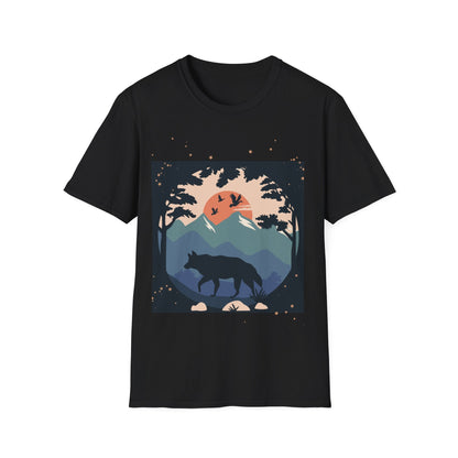 Wolf illustration Unisex Softstyle T-Shirt - Busy Bee Bazaar