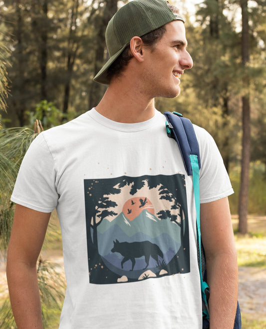 Wolf illustration Unisex Softstyle T-Shirt - Busy Bee Bazaar