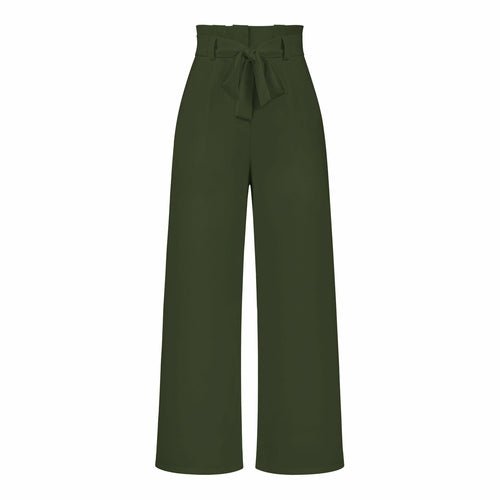 Women's Casual Wide-Leg Trousers with Belt - Busy Bee Bazaar