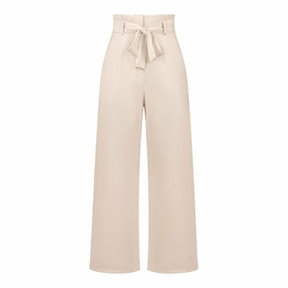 Women's Casual Wide-Leg Trousers with Belt - Busy Bee Bazaar