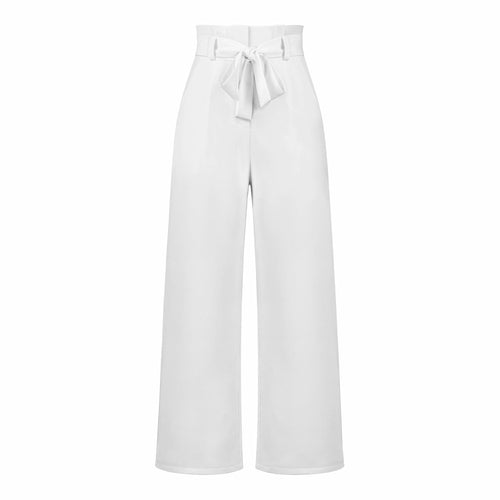 Women's Casual Wide-Leg Trousers with Belt - Busy Bee Bazaar