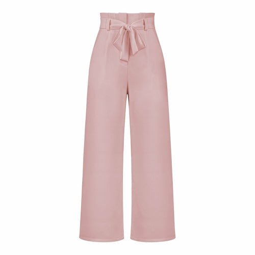 Women's Casual Wide-Leg Trousers with Belt - Busy Bee Bazaar