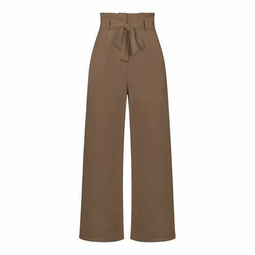 Women's Casual Wide-Leg Trousers with Belt - Busy Bee Bazaar