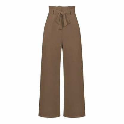 Women's Casual Wide-Leg Trousers with Belt - Busy Bee Bazaar