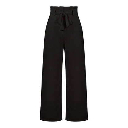 Women's Casual Wide-Leg Trousers with Belt - Busy Bee Bazaar