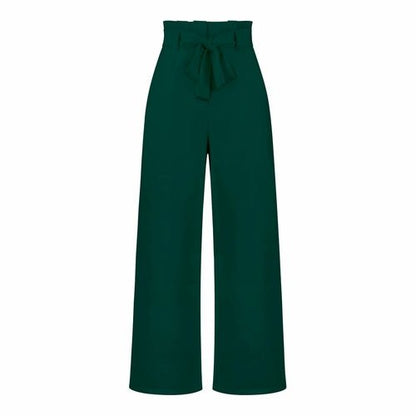 Women's Casual Wide-Leg Trousers with Belt - Busy Bee Bazaar