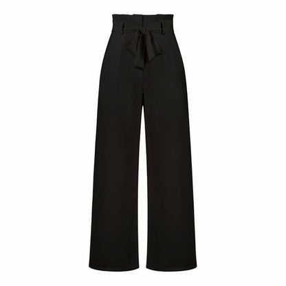 Women's Casual Wide-Leg Trousers with Belt - Busy Bee Bazaar