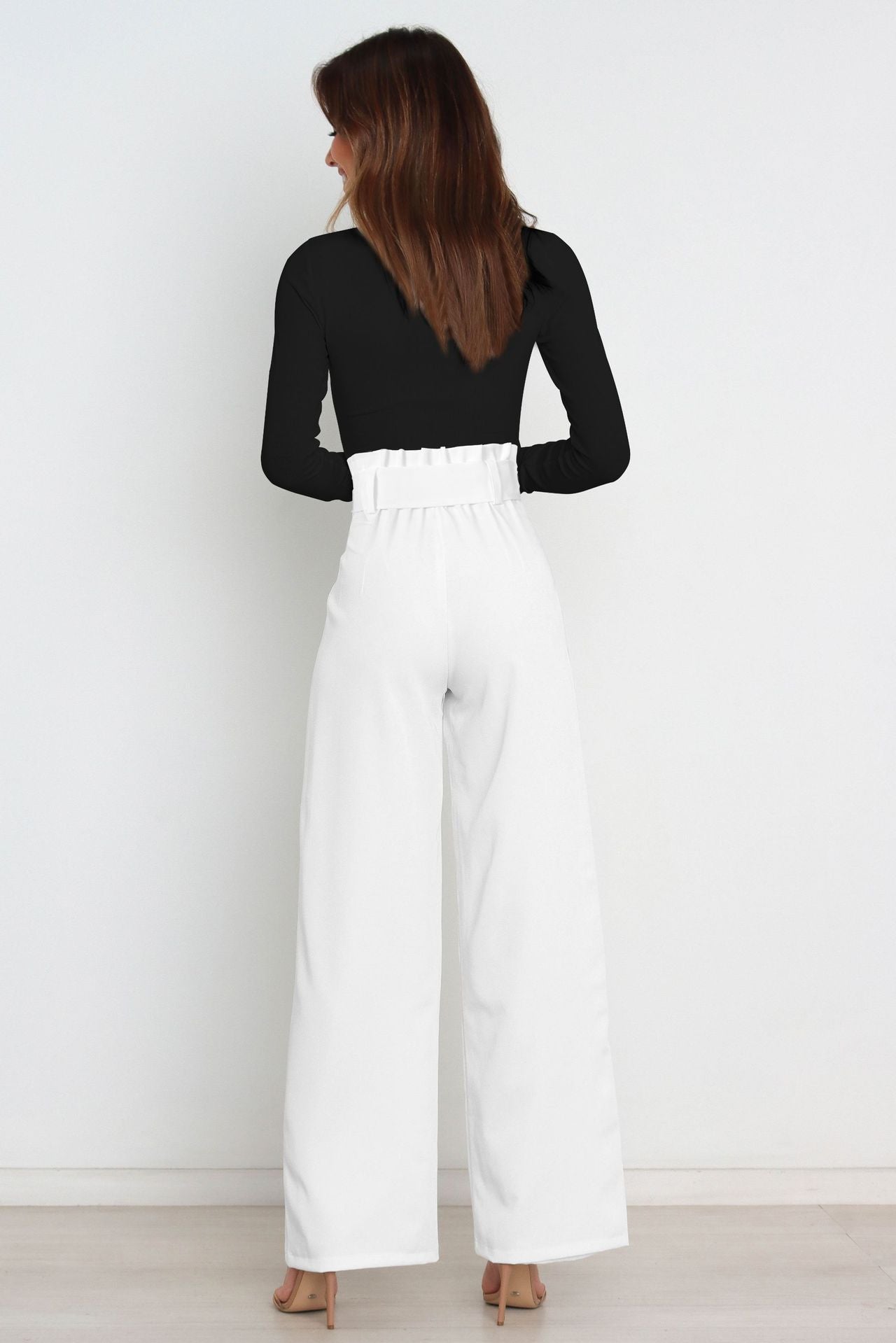 Women's Casual Wide-Leg Trousers with Belt - Busy Bee Bazaar