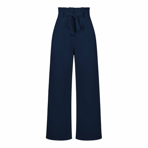 Women's Casual Wide-Leg Trousers with Belt - Busy Bee Bazaar