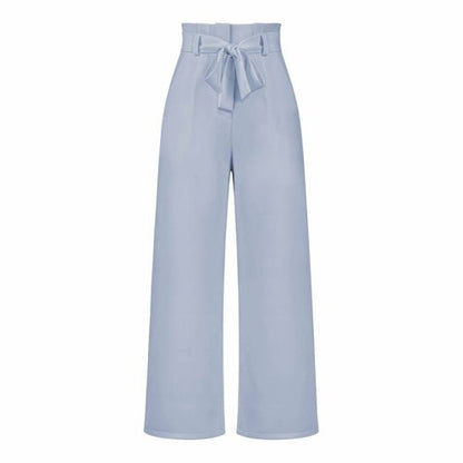 Women's Casual Wide-Leg Trousers with Belt - Busy Bee Bazaar