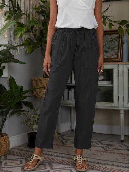 Women's Fashion Lace Up Long Trousers - Busy Bee Bazaar