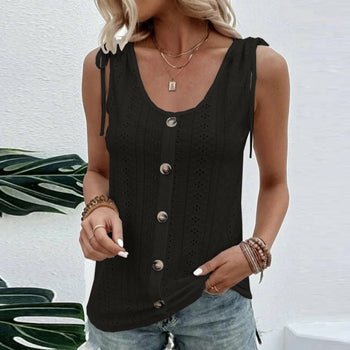 Women's Fashion T-Shirt Vest Summer Sleeveless Tank Tops Casual Solid - Busy Bee Bazaar